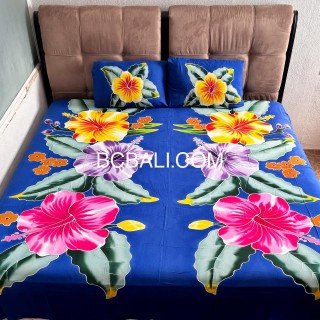 Hot Sale Rayon Bedsheet Hand Painted Floral Design Premium Handmade